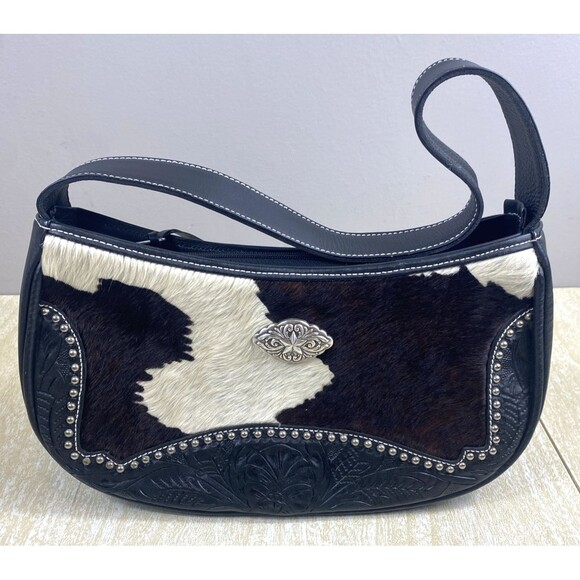 American West Womens Cow Town Hobo Pony Hair-On Leather Handbag Bag OS - Picture 3 of 10